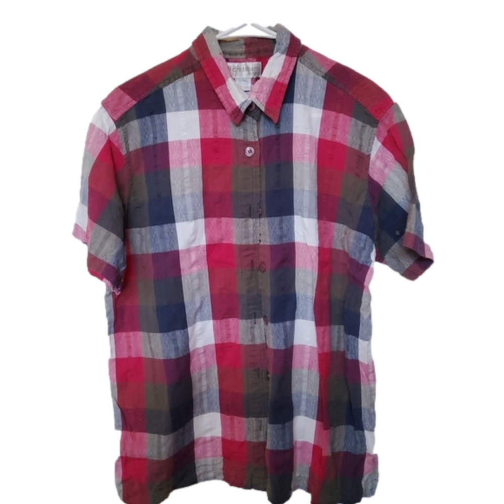 💜💚💛 So Cute! Dress Barn Woman Blouse 1X 100% Cotton